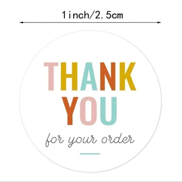 500pcs/roll 1 Inch Round Thank You Stickers For Small Business - Picture 2 of 9